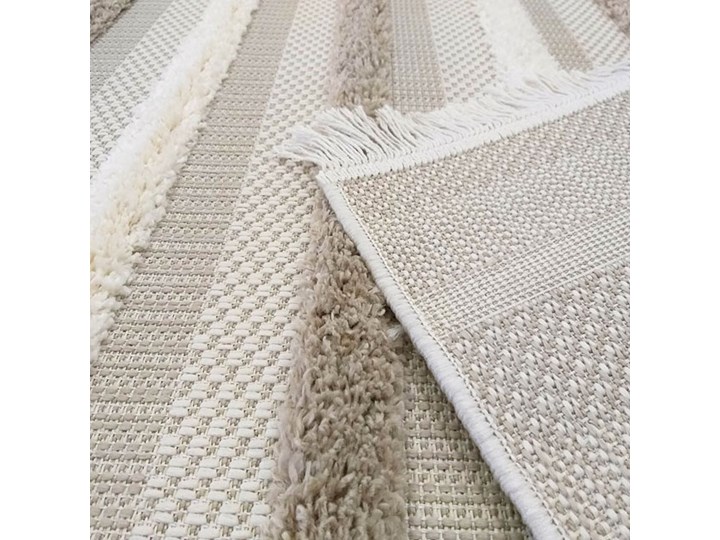 Beżowy dywan boho z frędzlami - Niros Pomieszczenie Salon Dywany 120x170 cm Pomieszczenie Kuchnia