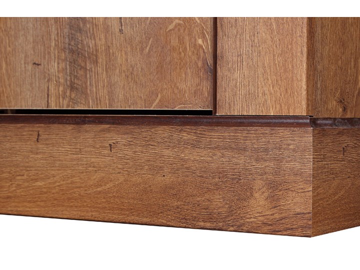Komoda wysoka dąb lefkas - Almira 7X Wysokość 127 cm Z witrynami Z szufladami Płyta MDF Głębokość 42 cm Szerokość 82 cm Kategoria Komody