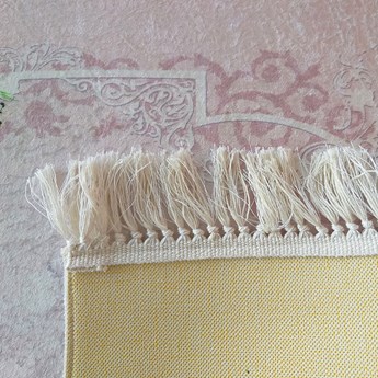 Różowy prostokątny dywan w kwiaty - Kortino