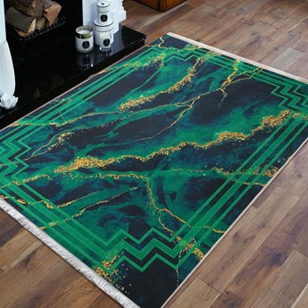 Zielony nowoczesny dywan marmurkowy - Rubenso