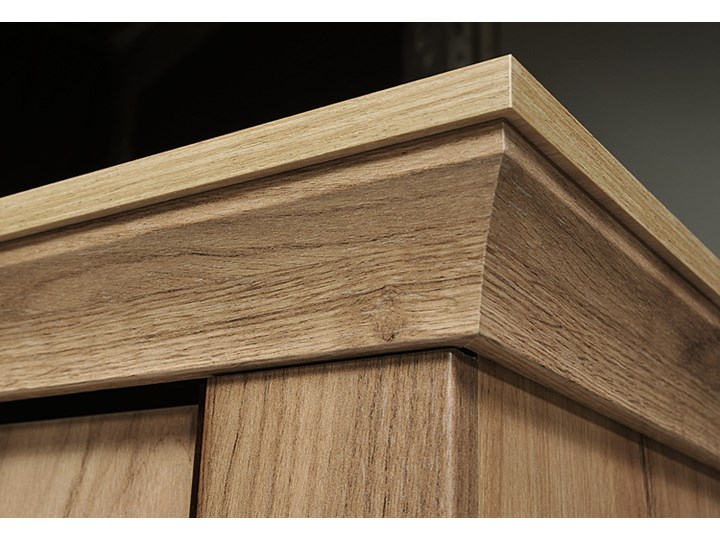 Komoda w dekorze kraft złoty - Almira 5X Z szufladami Wysokość 96 cm Szerokość 60 cm Z witrynami Szerokość 142 cm Głębokość 42 cm Płyta MDF Styl Skandynawski Styl Minimalistyczny