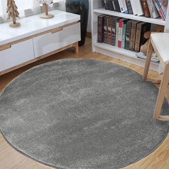 Szary okrągły nowoczesny dywan - Bernis 3X
