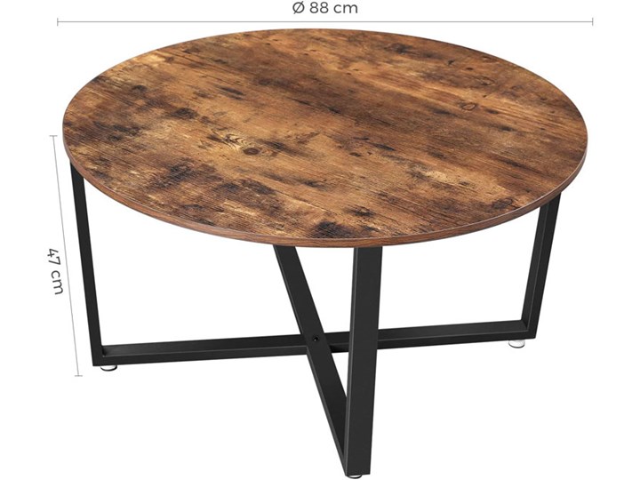 Nowoczesny industrialny stolik kawowy - Lebios Szkło Ława Wysokość 47 cm Zestaw stolików Stal Beton Drewno Kategoria Stoliki i ławy Metal Kształt blatu Okrągłe