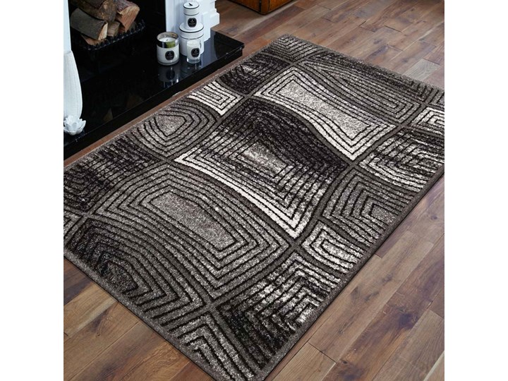 Szary nowoczesny wzorzysty dywan - Mantor Syntetyk 60x100 cm Dywany Pomieszczenie Kuchnia Kategoria Dywany