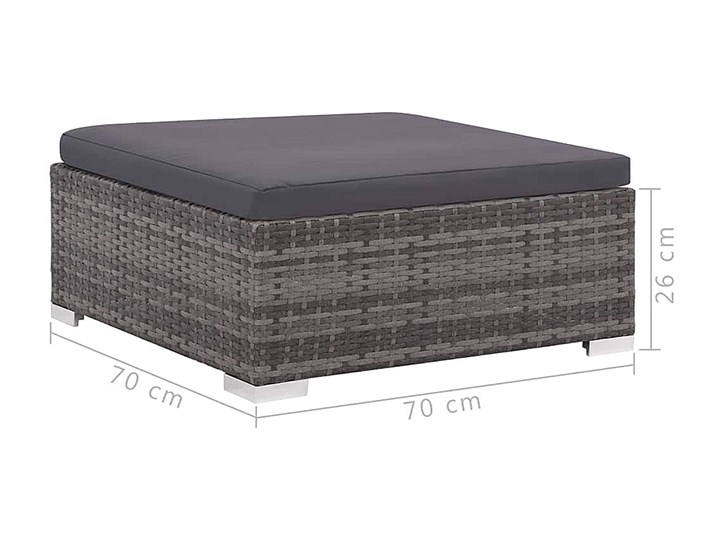 7-częściowy zestaw ogrodowy ze stolikiem szary - Bero 7A Zestawy kawowe Technorattan Zestawy wypoczynkowe Rattan Stal Tworzywo sztuczne Zawartość zestawu Sofa
