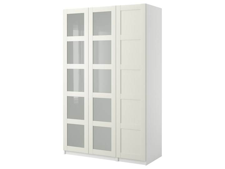 IKEA PAX Szafa z 3 drzwiami, biały/Bergsbo szkło/biały, 150x60x236 cm