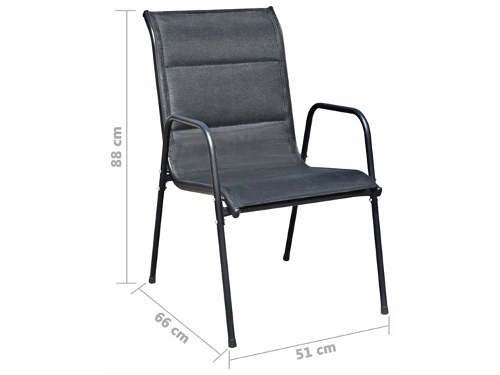 Zestaw mebli ogrodowych Nero - Czarny Stoły z krzesłami Stal Zestawy obiadowe Styl Minimalistyczny