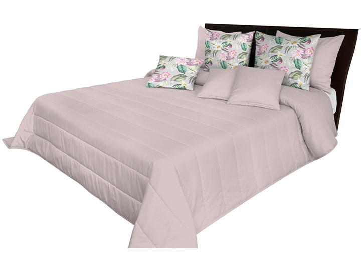 Narzuta pikowana na łóżko pudrowróżowa NMN-015 Mariall 75x160 cm Poliester Kolor Różowy