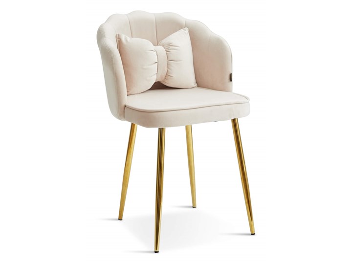 Krzesło muszelka beżowe DC-6091 welur, złote nogi Tkanina Kolor Złoty Metal Tworzywo sztuczne Rodzaj(n) Krzesła