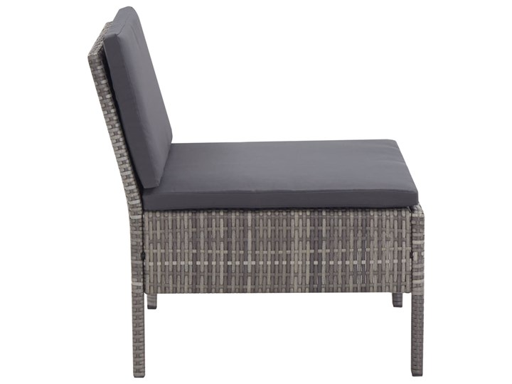 Zestaw szarych mebli ogrodowych - Shannon 4X Technorattan Zestawy modułowe Stal Styl Nowoczesny Tworzywo sztuczne Zawartość zestawu Sofa