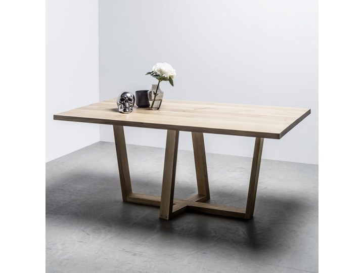 DIAMOND stół z litego drewna dębowego, polski design Drewno Średnica Styl Minimalistyczny