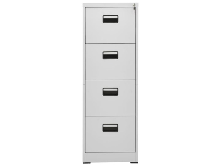 vidaXL Szafka kartotekowa, jasnoszara, 46x62x133 cm, stalowa Uniwersalne Pomieszczenie Biuro i pracownia Metal Głębokość 62 cm Szerokość 46 cm Stojące Kolor Biały