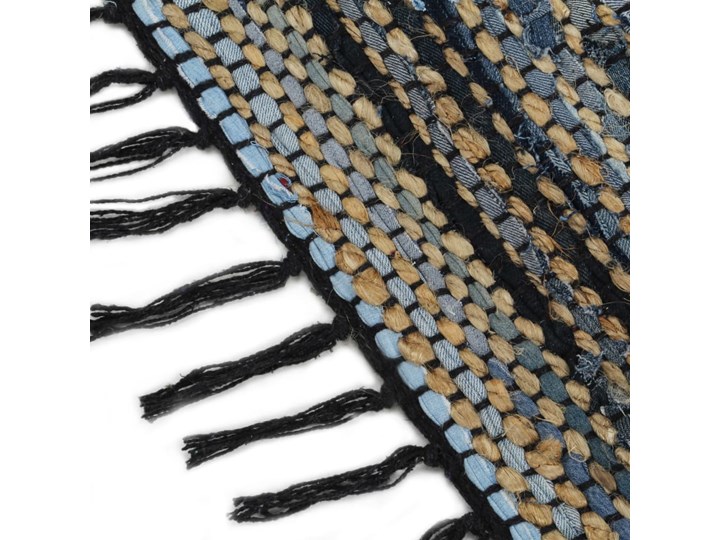 vidaXL Ręcznie tkany dywan Chindi, juta i dżins, 80x160 cm, kolorowy Bawełna Prostokątny Dywany Pomieszczenie Salon Dywaniki Kategoria Dywany
