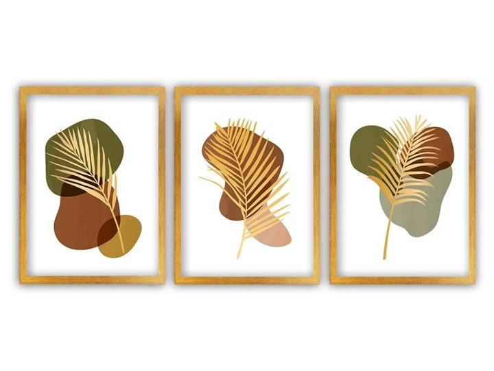 Zestaw 3 obrazów Vavien Artwork Palm, 35x45 cm Kategoria Obrazy
