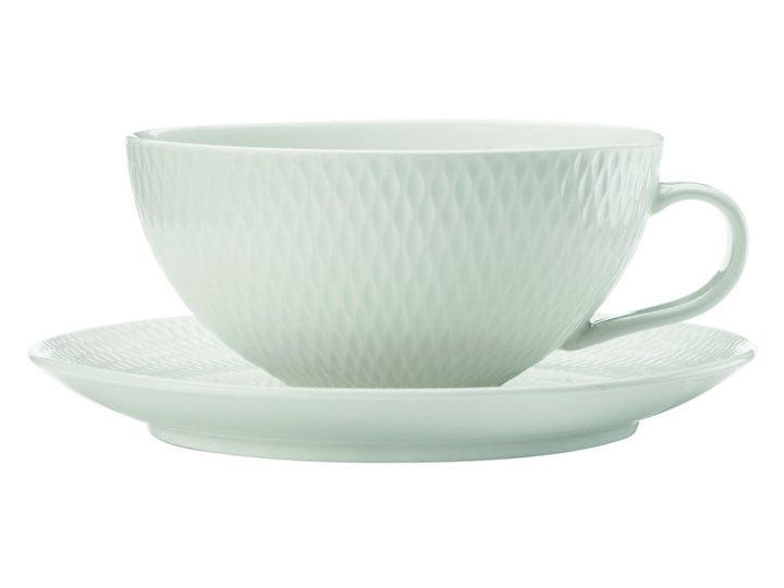 Biała porcelanowa filiżanka ze spodkiem Maxwell & Williams Diamonds, 250 ml