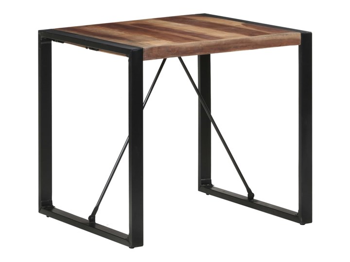 vidaXL Stół jadalniany, 80x80x75 cm, drewno wykończone na sheesham Liczba miejsc Do 4 osób Stal Wysokość 80 cm Pomieszczenie Stoły do jadalni