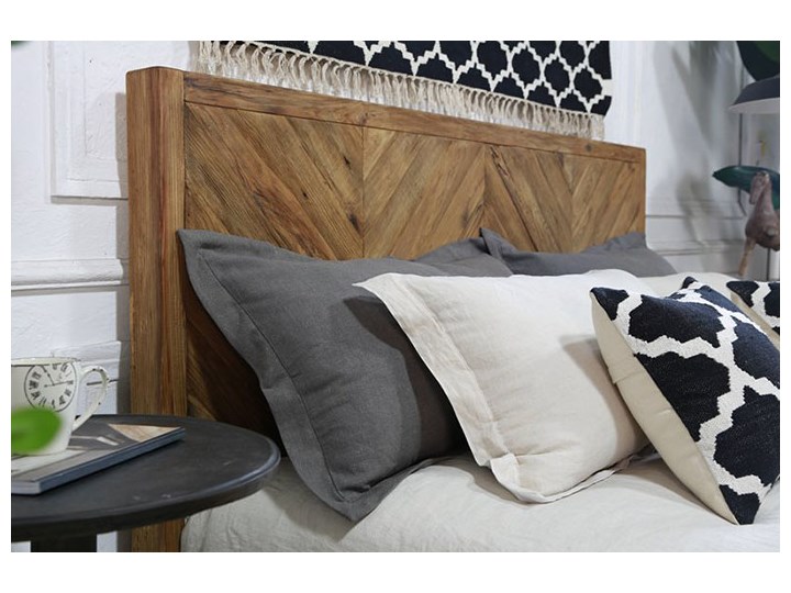 Łóżko drewniane 120x200 cm Idyllic, zagłówek w jodełkę Drewno Styl Skandynawski Liczba miejsc Jednoosobowe