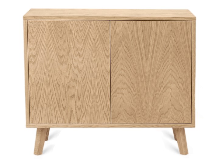 Drewniana dębowa Komoda Lea mini 94, designerska, nowoczesna Szerokość 94 cm Z szafkami Szerokość 93 cm Drewno Wysokość 81 cm Głębokość 40 cm Płyta meblowa Styl Minimalistyczny Styl Skandynawski