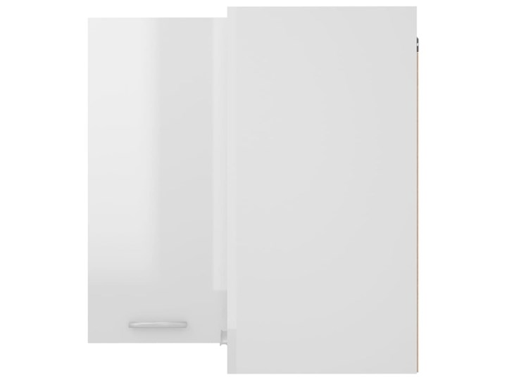 vidaXL Wisząca szafka narożna, biała, wysoki połysk, 57x57x60 cm Szafka wisząca Płyta MDF Kolor Biały