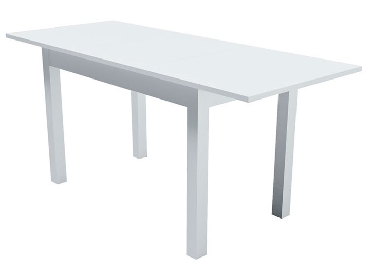 Stół rozkładany prostokątny biel mat - Stivi Płyta MDF Wysokość 75 cm Drewno Styl Minimalistyczny Wysokość 120 cm Wysokość 77 cm Rozkładanie Rozkładane