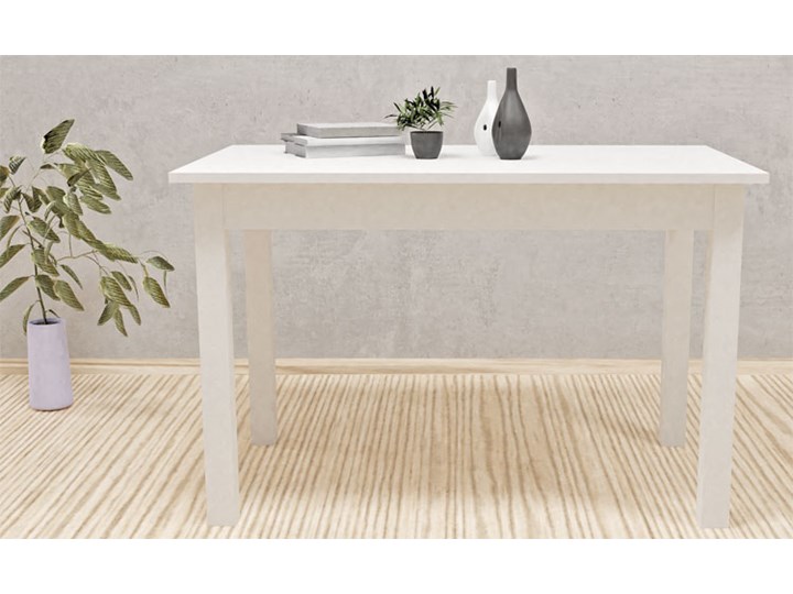Stół rozkładany prostokątny biel mat - Stivi Drewno Płyta MDF Wysokość 75 cm Wysokość 77 cm Wysokość 120 cm Rozkładanie Rozkładane Pomieszczenie Stoły do kuchni