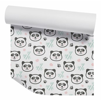 Uśmiechnięte pandy bambusy Okleina ścienna Uśmiechnięte pandy bambusy