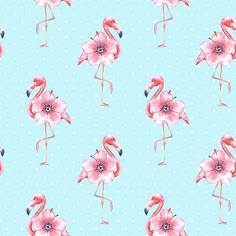 Flamingi z kwiatami Tapeta Flamingi z kwiatami