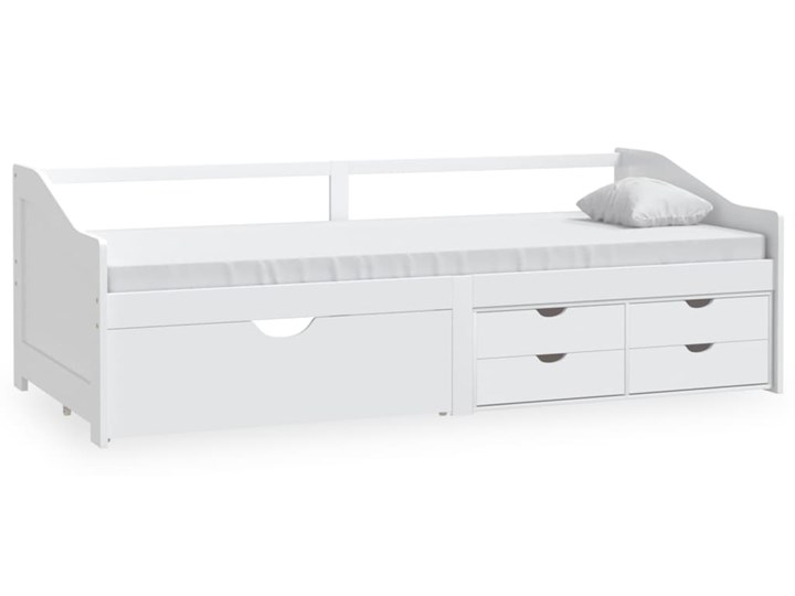 vidaXL 3-osobowa sofa/łóżko z szufladami, biała, sosnowa, 90 x 200 cm Drewno Rozmiar materaca 90x200 cm Kolor Biały