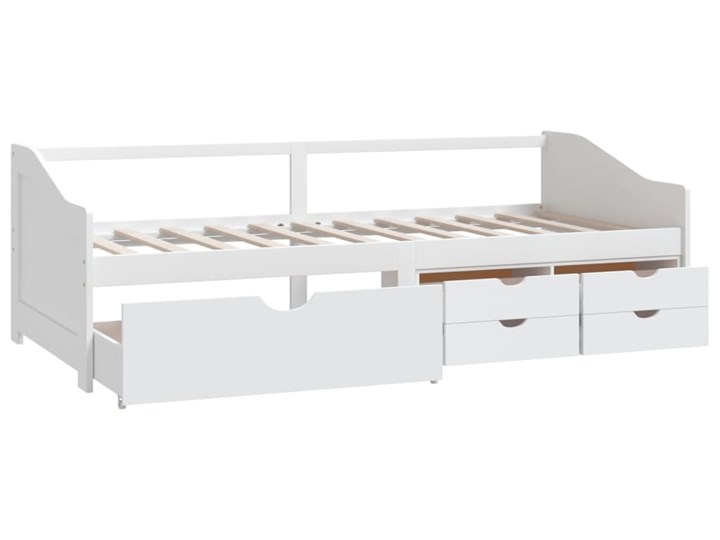vidaXL 3-osobowa sofa/łóżko z szufladami, biała, sosnowa, 90 x 200 cm Drewno Kolor Biały