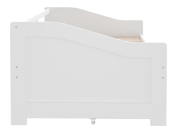 vidaXL 3-osobowa sofa/łóżko z szufladami, biała, sosnowa, 90 x 200 cm Drewno Kolor Biały Rozmiar materaca 90x200 cm