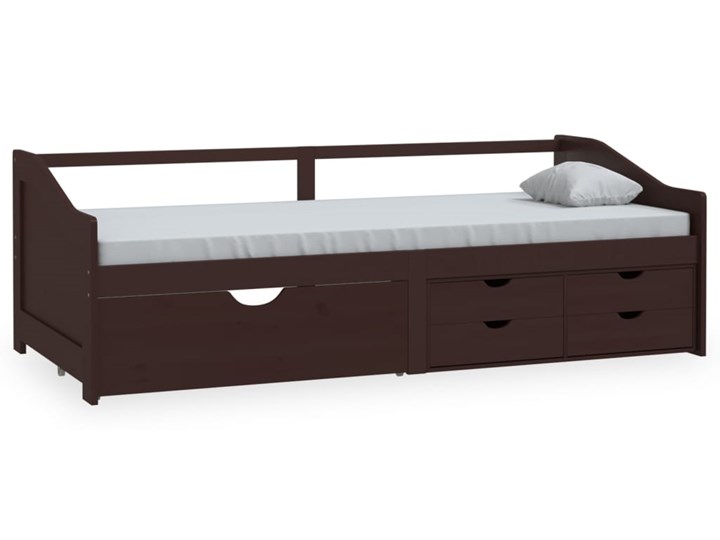 vidaXL 3-osobowa sofa/łóżko z szufladami, ciemnobrązowa, 90 x 200 cm Drewno Kolor Brązowy Rozmiar materaca 90x200 cm