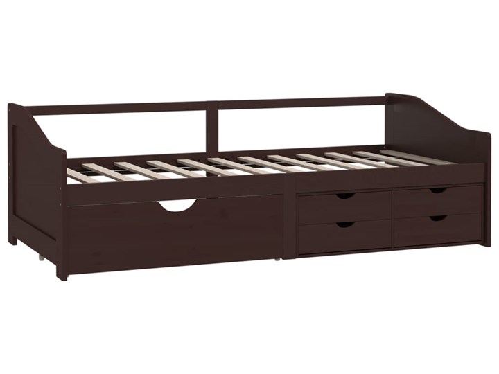 vidaXL 3-osobowa sofa/łóżko z szufladami, ciemnobrązowa, 90 x 200 cm Kolor Brązowy Drewno Rozmiar materaca 90x200 cm