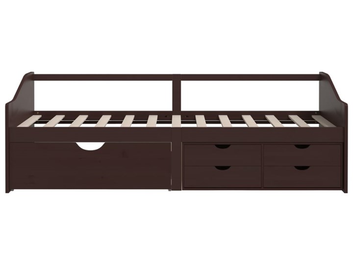 vidaXL 3-osobowa sofa/łóżko z szufladami, ciemnobrązowa, 90 x 200 cm Drewno Rozmiar materaca 90x200 cm Kolor Brązowy
