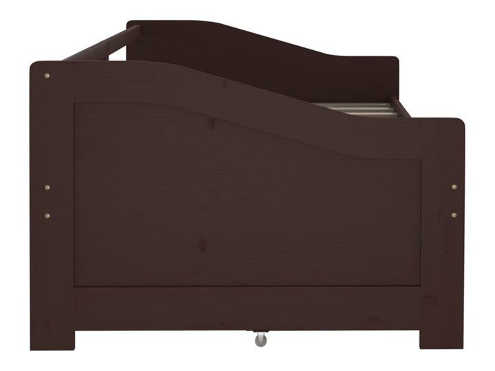 vidaXL 3-osobowa sofa/łóżko z szufladami, ciemnobrązowa, 90 x 200 cm Drewno Rozmiar materaca 90x200 cm Kolor Brązowy