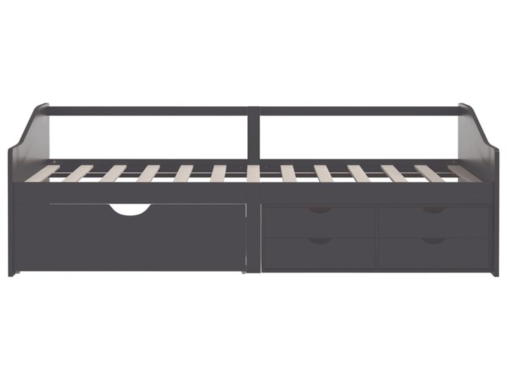 vidaXL 3-osobowa sofa/łóżko z szufladami, szara, sosnowa, 90 x 200 cm Drewno Kategoria Łóżka dla dzieci Rozmiar materaca 90x200 cm