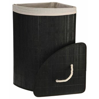 LANG narożny kosz na pranie bambusowy czarny, wys. 60 cm