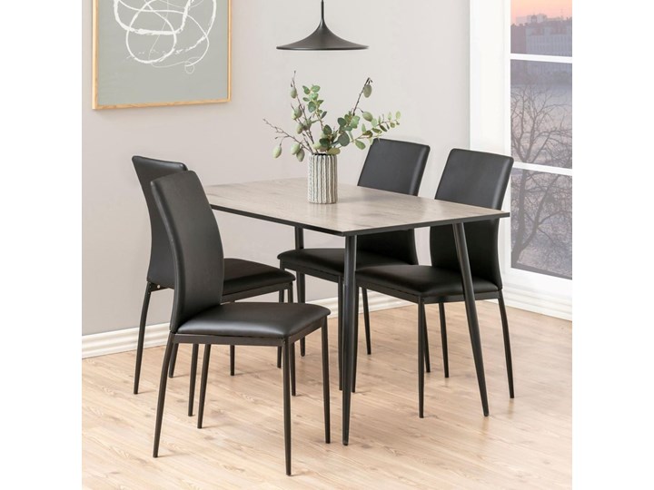 Stół Eusebio 120x80 cm jasnobrązowy Drewno Płyta laminowana Metal Kolor Beżowy Kolor Biały