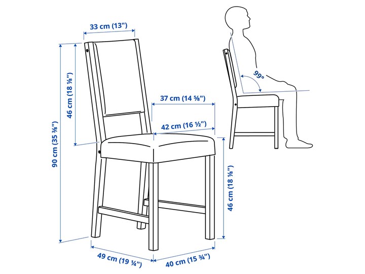 IKEA INGATORP / STEFAN Stół i 4 krzesła, czarny/Knisa szary/beż, 155/215 cm Kategoria Stoły z krzesłami
