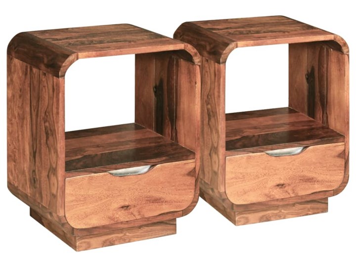 vidaXL Szafki nocne z szufladami, drewno sheesham, 2 szt. 40x30x50 cm Szerokość 40 cm Głębokość 30 cm Kolor Brązowy Pomieszczenie Sypialnia