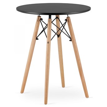 Czarny okrągły stół do nowoczesnego salonu - Emodi 3X