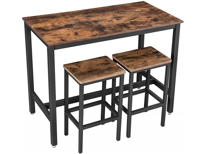 Industrialny stół barowy z 2 stołkami - Suru 4X Pomieszczenie Jadalnia Kategoria Stoły z krzesłami