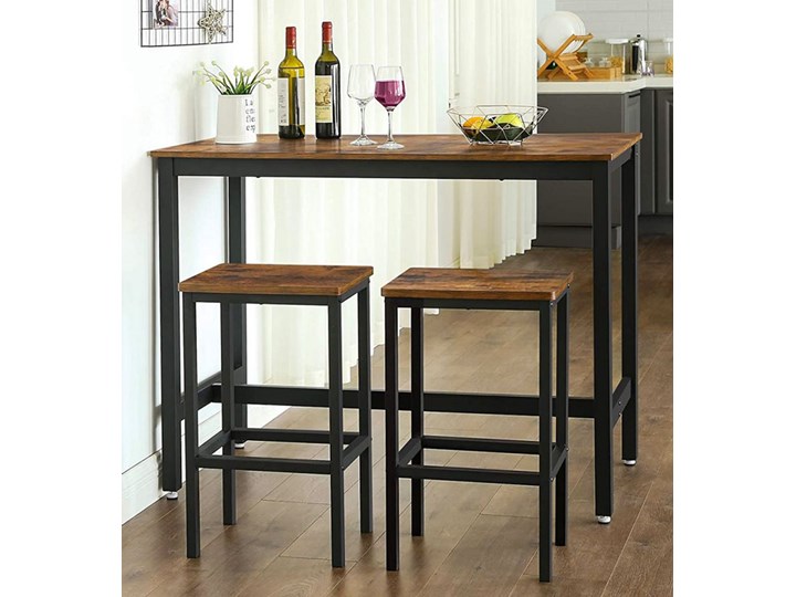 Industrialny stół barowy z 2 stołkami - Suru 4X Kategoria Stoły z krzesłami
