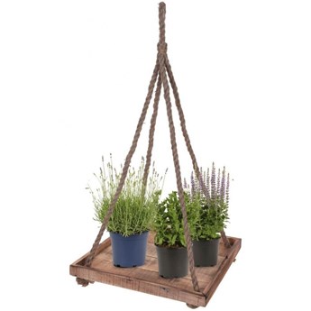 Kwietnik wiszący podstawka podstawa wisząca drewniana na doniczkę kwiat roślinę 39x39 cm kod: O-312354