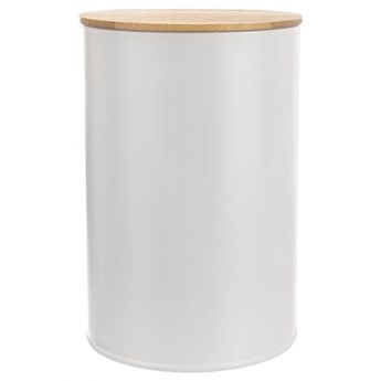 Pojemnik metalowy kuchenny z uszczelką puszka z pokrywką na produkty sypkie biały whiteline 800 ml kod: O-127539