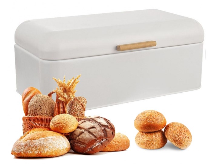 Chlebak metalowy puszka pojemnik kuchenny na chleb pieczywo biały whiteline 42x24x16,5 cm kod: O-152460 Kategoria Chlebaki