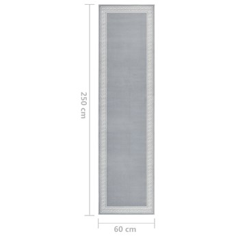 vidaXL Chodnik dywanowy, BCF, szary z motywem, 60x250 cm
