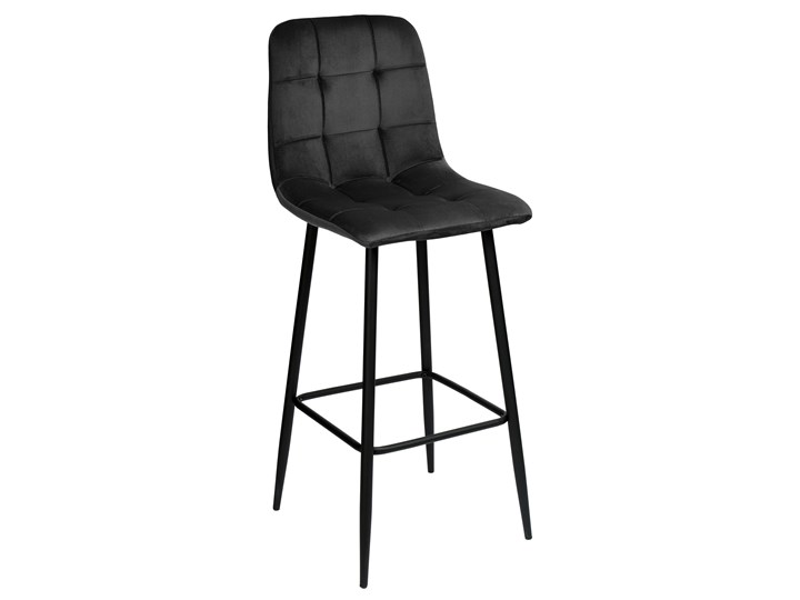 Hoker Hamilton Velvet czarny Metal Rodzaj(n) Hokery Welur Wysokość 110 cm Głębokość 50 cm Tkanina Skóra Pomieszczenie Kuchnia