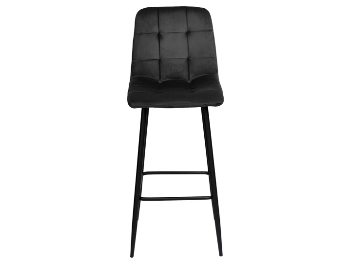 Hoker Hamilton Velvet czarny Wysokość 110 cm Welur Tkanina Model Krzesła pikowane Głębokość 50 cm Metal Skóra Rodzaj(n) Hokery
