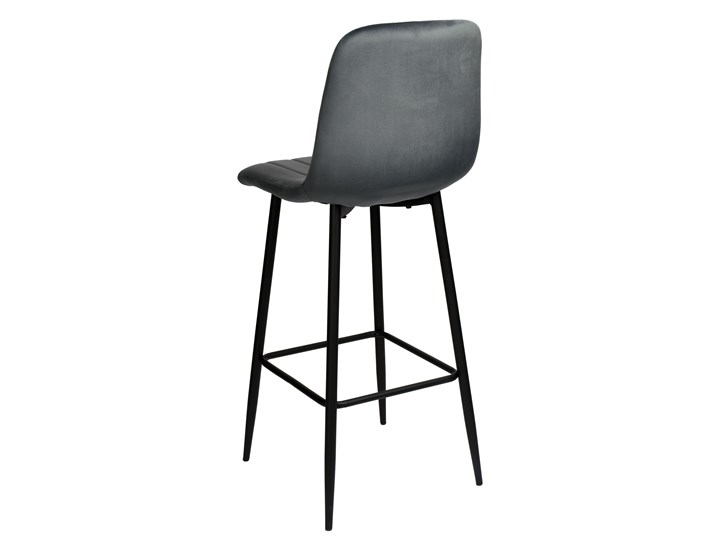 Hoker welurowy TORONTO Velvet grafitowy Wysokość 110 cm Metal Skóra Głębokość 50 cm Rodzaj(n) Hokery Tkanina Styl Industrialny