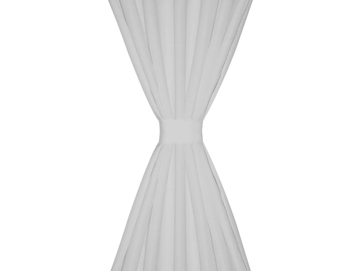 vidaXL Białe atłasowe zasłony z pętelkami 2 szt. 140 x 225 cm 140x225 cm Zasłona zaciemniająca Poliester Typ Zasłony gotowe Pomieszczenie Salon